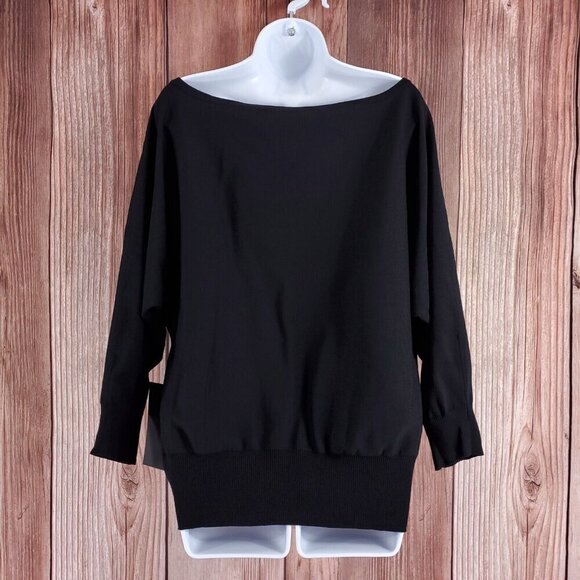 NWT Tuckernuck Womens Size XL Black Wide Neck Valencia Sweater Rayon Nylon - Picture 5 of 16